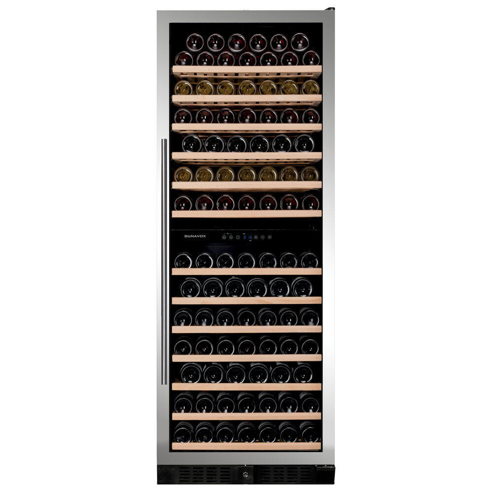 WEINKÜHLSCHRANK DX-108.330DSS  - Edelstahlfarben/Schwarz, Basics, Glas/Holz (59,5/167/58cm)