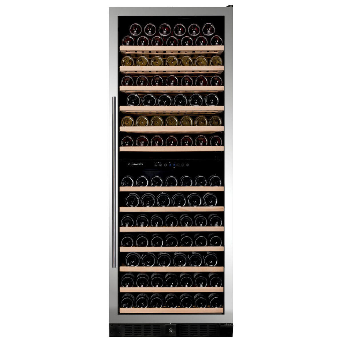WEINKÜHLSCHRANK DX-108.330DSS  - Edelstahlfarben/Schwarz, Basics, Glas/Holz (59,5/167/58cm)