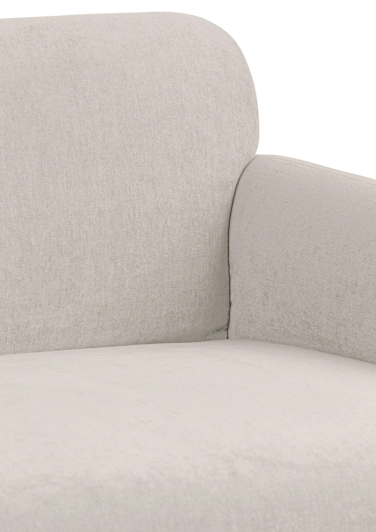 2-SITZER-SOFA Samt Creme  - Creme/Schwarz, Design, Holz/Kunststoff (148/83/76cm) - MID.YOU