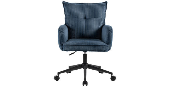DREHSTUHL Webstoff Blau, Schwarz  - Blau/Schwarz, Design, Kunststoff/Textil (58/84,5-92/64cm) - Carryhome