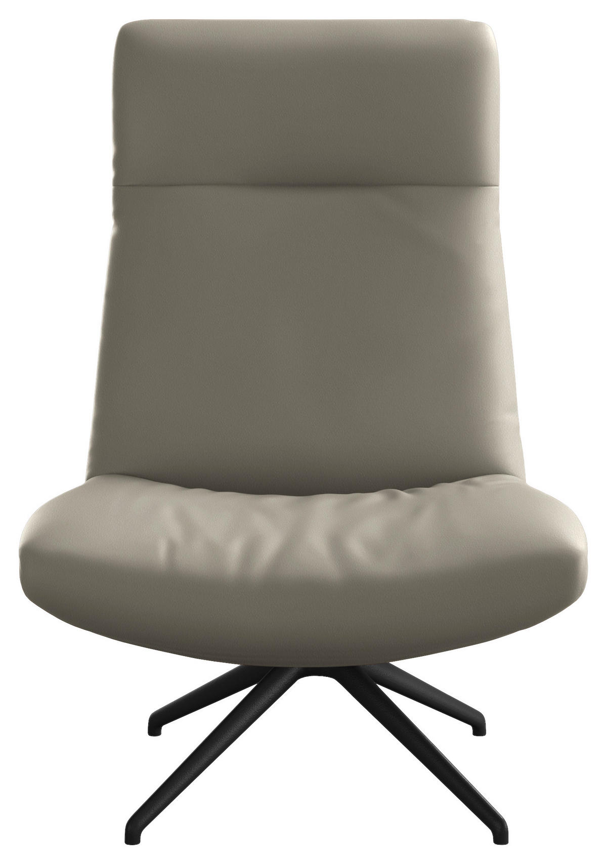 SESSEL in Echtleder Ecru  - Ecru/Schwarz, Modern, Leder/Metall (74/105/92cm) - Johann Jakob