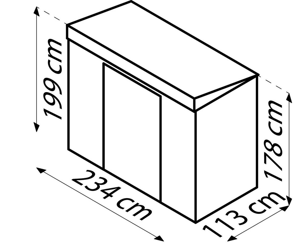 GERÄTEHAUS 124/199/242 cm  - Silberfarben, Basics, Metall (124/199/242cm)
