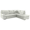 ECKSOFA in Echtleder Beige  - Chromfarben/Beige, Design, Leder/Metall (268/216cm) - Livetastic