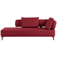 RÉCAMIERE in Flachgewebe Bordeaux  - Bordeaux/Schwarz, Design, Textil/Metall (227/89/101cm) - Dieter Knoll