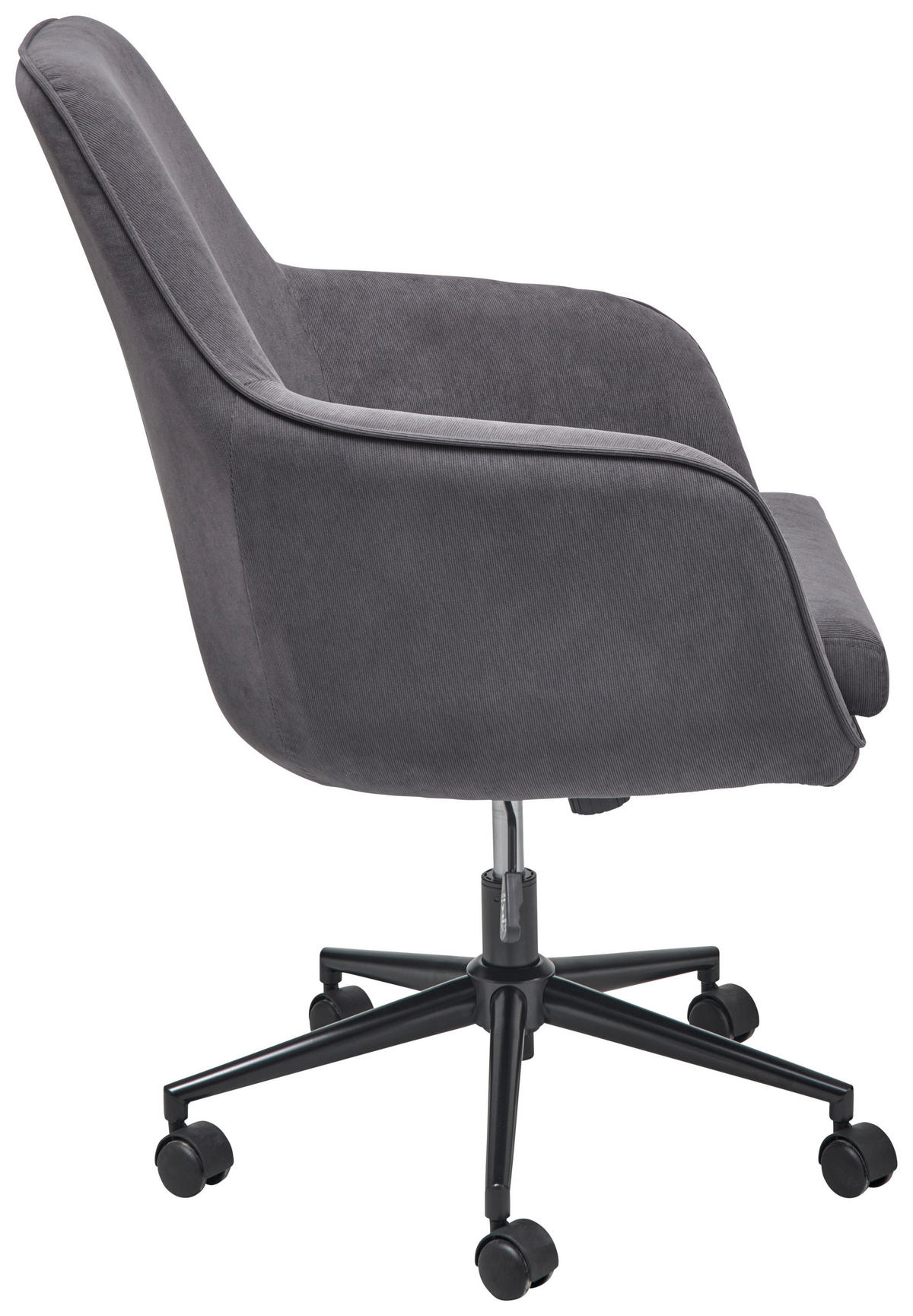 DREHSTUHL  in Cord Dunkelgrau  - Dunkelgrau/Schwarz, Lifestyle, Kunststoff/Textil (63/93-98/71cm) - Livetastic
