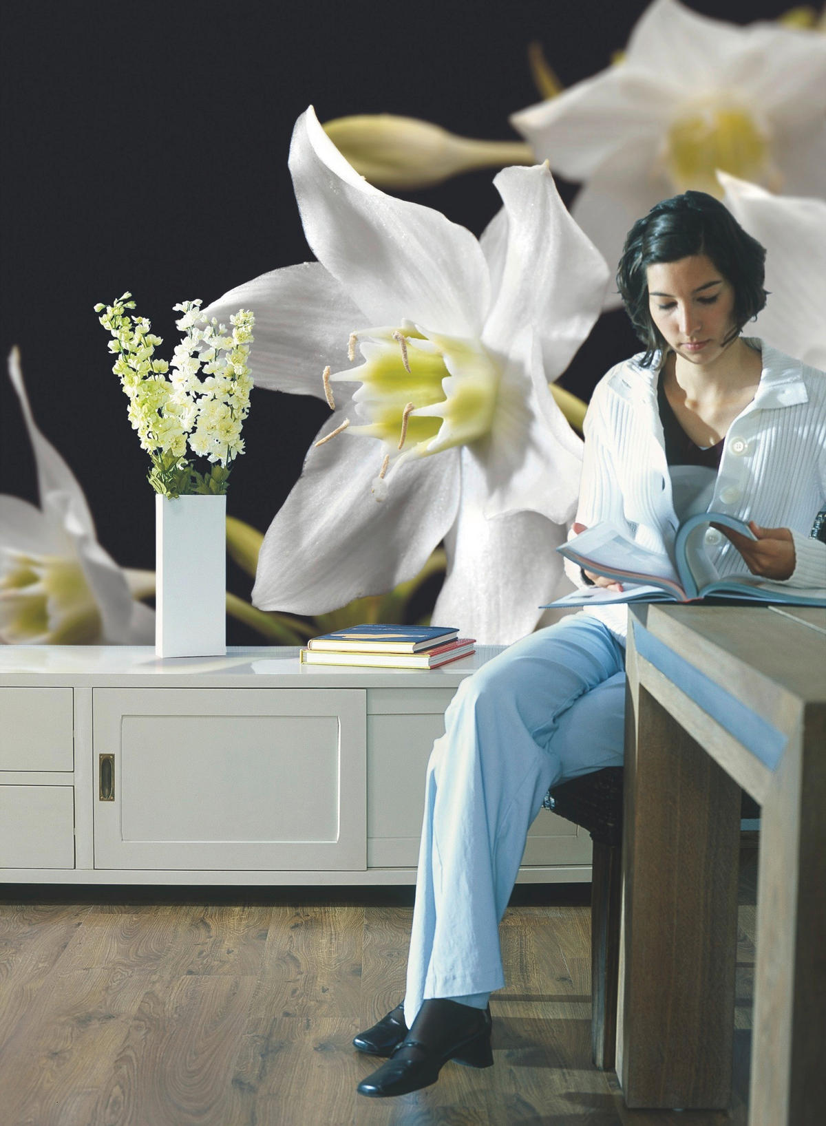 FOTOTAPETE - Schwarz/Weiß, Natur, Papier (254/184cm) - Komar