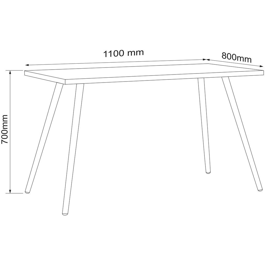 Thumbnail - Mid.you Schreibtisch, Schwarz, Honigeiche, Metall, Holzwerkstoff, rechteckig, konisch, 80x70x110 cm, Arbeitszimmer, Schr...