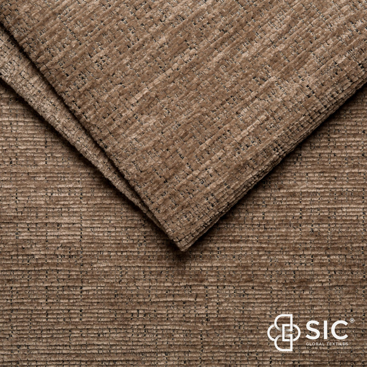 ECKSOFA inkl.Funktionen Hellbraun Chenille  - Hellbraun/Schwarz, MODERN, Textil/Metall (300/195cm) - Xora