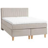 BOXSPRINGBETT 140/200 cm  in Graubraun  - Graubraun/Buchefarben, Basics, Holz/Textil (140/200cm) - Boxxx