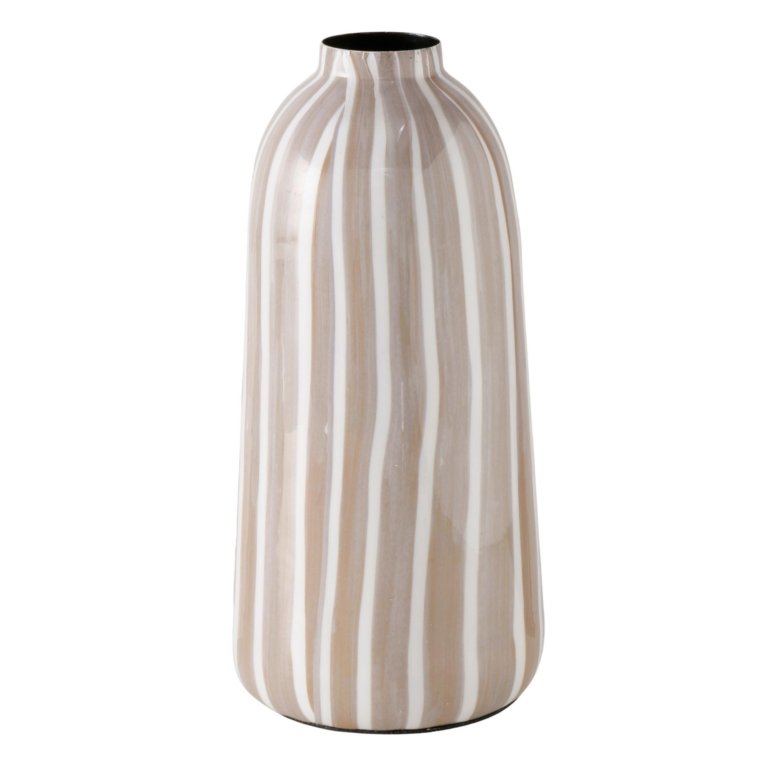 VASE  - Beige/Weiß, Basics, Metall (12,5/25,5cm) - Ambia Home