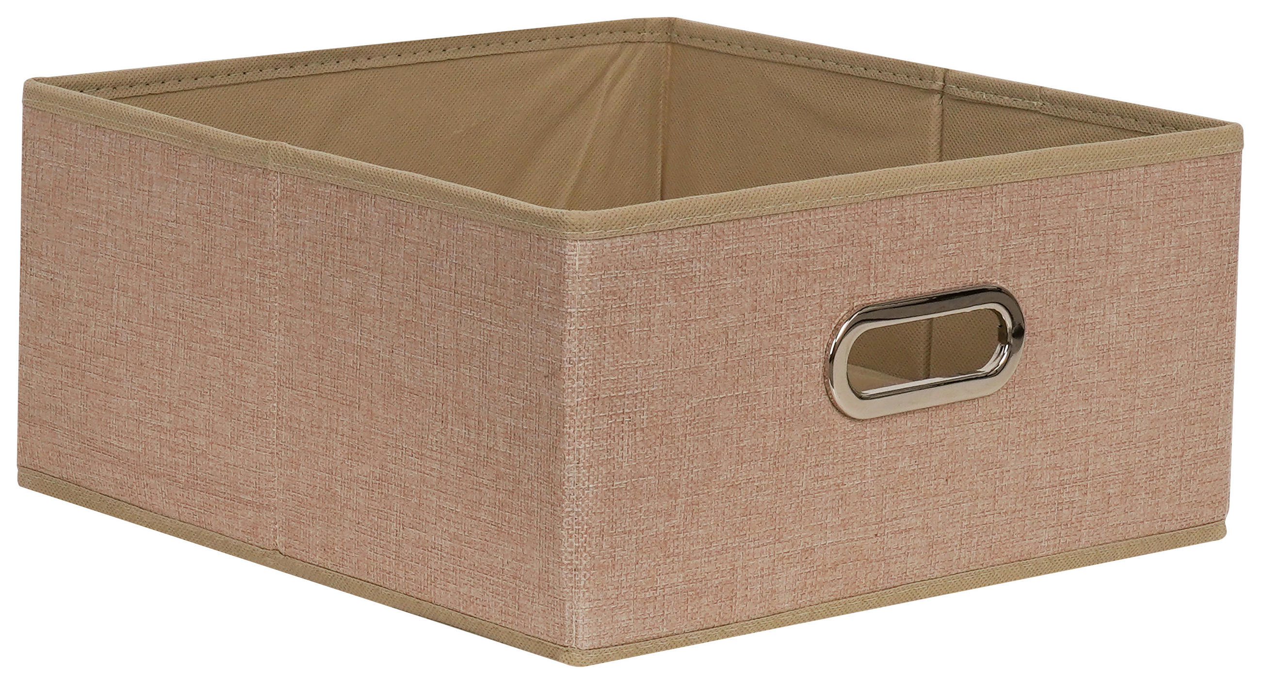 KOŠ DO REGÁLU, béžová - šedá/béžová, Basics, kov/karton (31/31/15cm) - Homeware