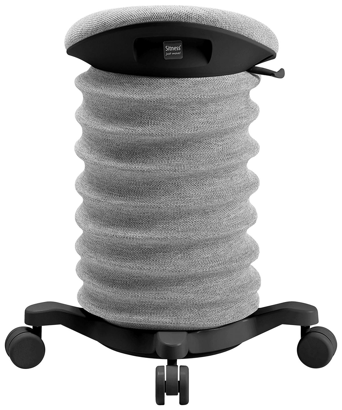 BÜROHOCKER Schwarz, Hellgrau  - Hellgrau/Schwarz, Design, Kunststoff/Textil (37,5/58-70/36cm) - Topstar