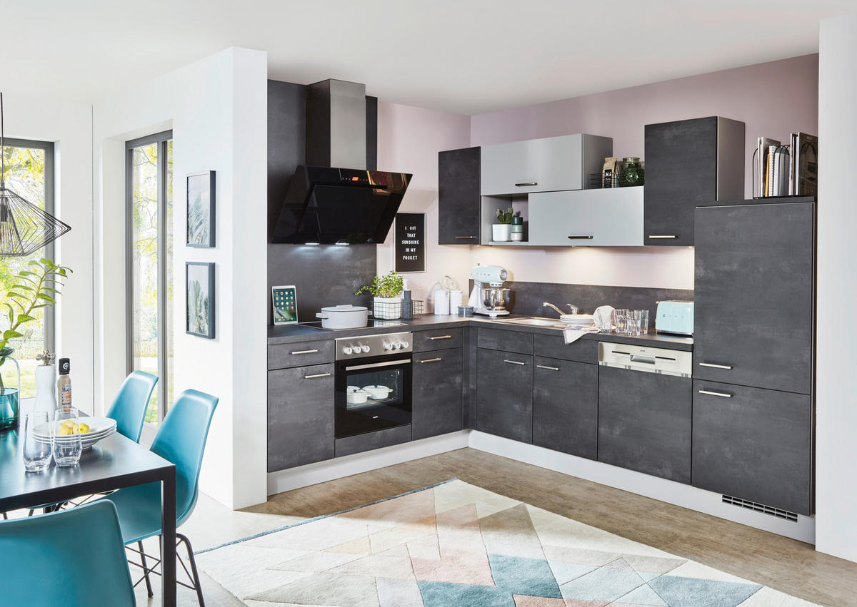 ROHOVÁ KUCHYŇA SILVIO 285 - sivá, Design, kompozitné drevo (215/285cm) - Celina