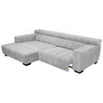 ECKSOFA in Webstoff Hellgrau  - Hellgrau/Schwarz, KONVENTIONELL, Textil/Metall (182/279cm) - Hom`in