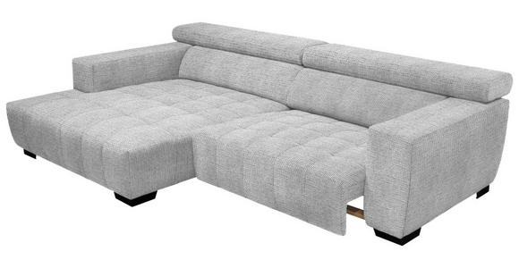 ECKSOFA in Webstoff Hellgrau  - Hellgrau/Schwarz, KONVENTIONELL, Textil/Metall (182/279cm) - Hom`in