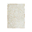 FLACHWEBETEPPICH 80/150 cm Spark 410 Elfenbein / Gold Creme, Goldfarben - Goldfarben/Creme, Basics, Leder/Textil (80/150cm) - Novel
