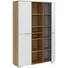 AKTENSCHRANK Eichefarben, Weiß - Eichefarben/Weiß, Design, Glas/Holzwerkstoff (121,7/181/37,3cm) - Voleo
