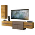 WOHNWAND  in Taupe, Wildeiche  300/193/47 cm  - Taupe/Wildeiche, Design, Holz/Holzwerkstoff (300/193/47cm) - Novel
