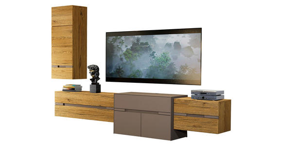 WOHNWAND  in Taupe, Wildeiche  300/193/47 cm  - Taupe/Wildeiche, Design, Holz/Holzwerkstoff (300/193/47cm) - Novel