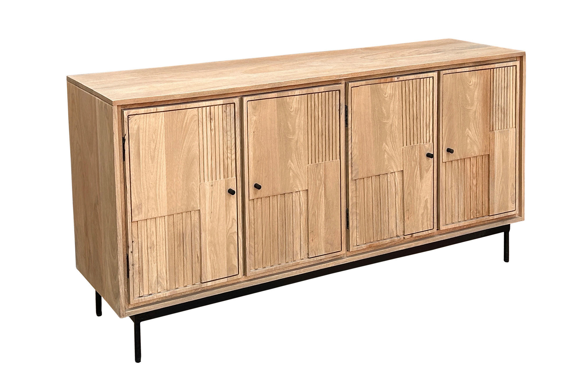 SIDEBOARD 160/80/40 cm  - Schwarz/Naturfarben, Design, Holz/Metall (160/80/40cm) - MID.YOU