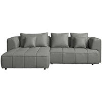 ECKSOFA Webstoff Grau  - Schwarz/Grau, Design, Kunststoff/Textil (188/288cm) - Welnova