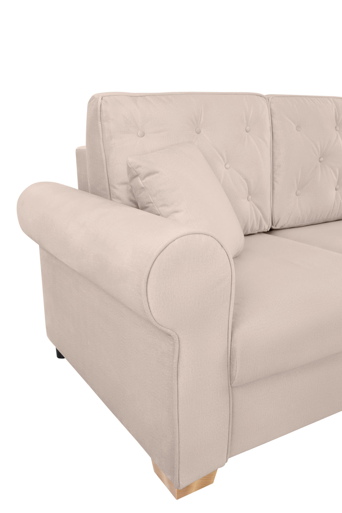 SCHLAFSOFA in Beige  - Beige/Buchefarben, Design, Holz/Textil (240/94/98cm) - MID.YOU