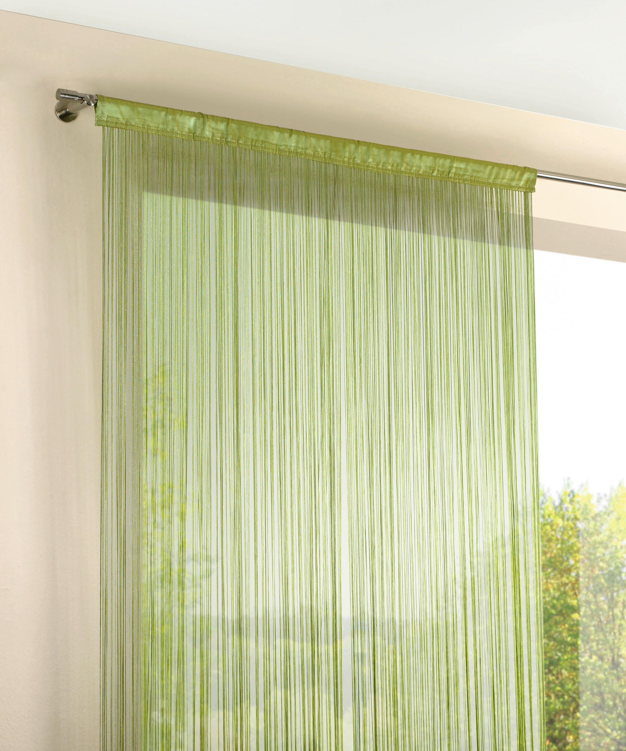 NITASTA ZAVESA UNI, ZELENA  prosojno  90/245 cm   - zelena, Konvencionalno, tekstil (90/245cm) - Boxxx