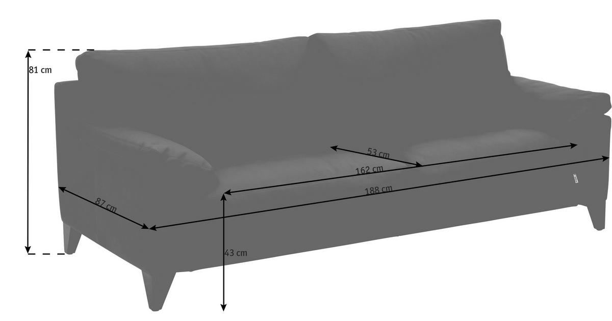 2-SITZER-SOFA  in Echtleder Dunkelbraun  - Dunkelbraun/Nussbaumfarben, Design, Leder/Holz (188/84/87cm) - Erpo