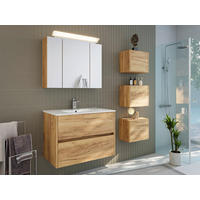 BADEZIMMER 5-teilig  in 80 cm  - Eichefarben/Weiß, Basics, Keramik/Holzwerkstoff (80cm) - MID.YOU
