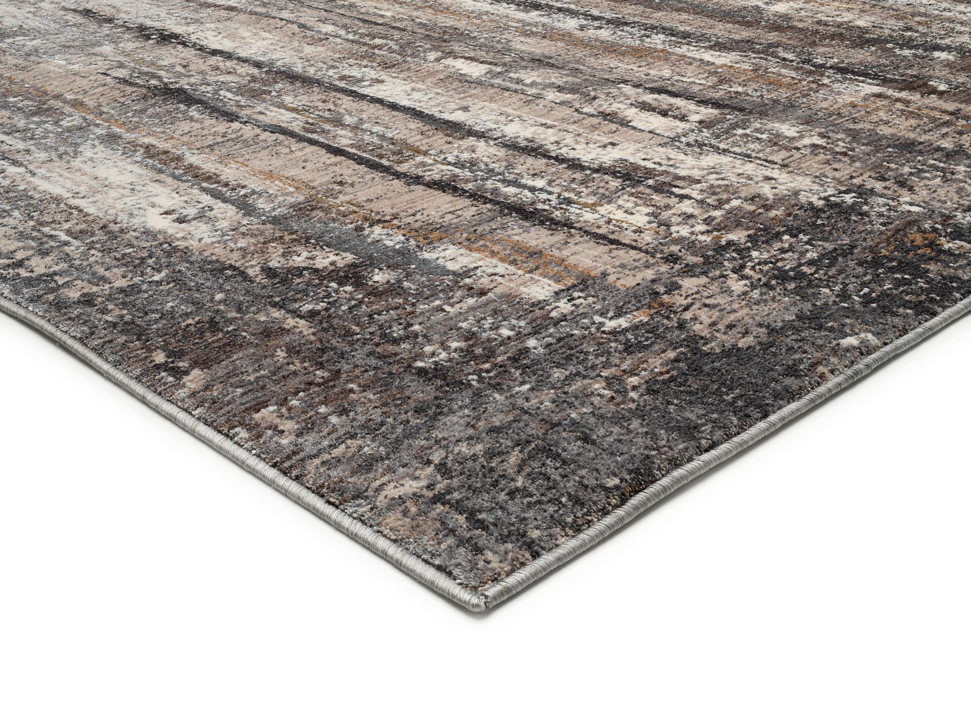 Thumbnail - Novel Teppich Nimara, Grau, Dunkelgrau, Beige, Textil, Abstraktes, rechteckig, 116x180 cm, für Fußbodenheizung geeignet,...