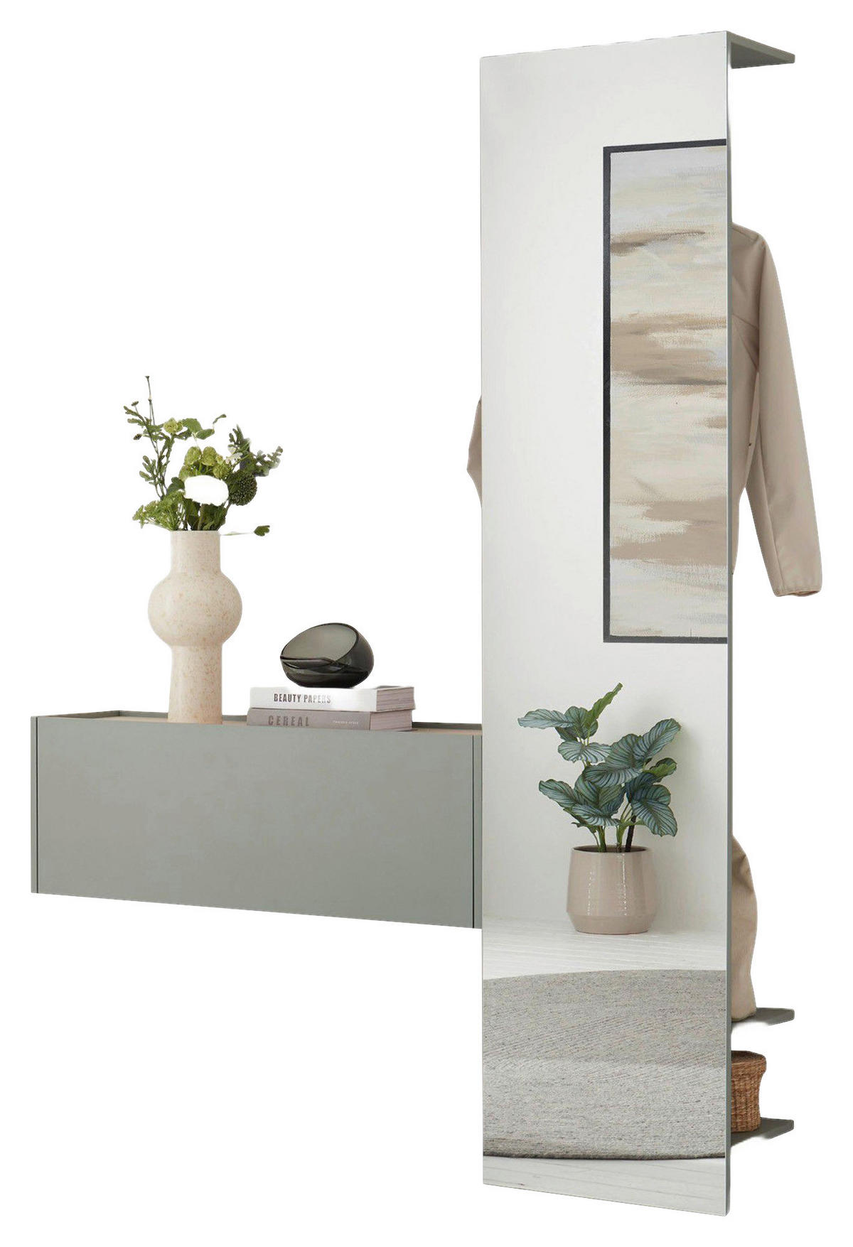 GARDEROBE 2-teilig  in 150/200/30 cm  - Eichefarben/Salbeigrün, Design, Holzwerkstoff (150/200/30cm) - Modante