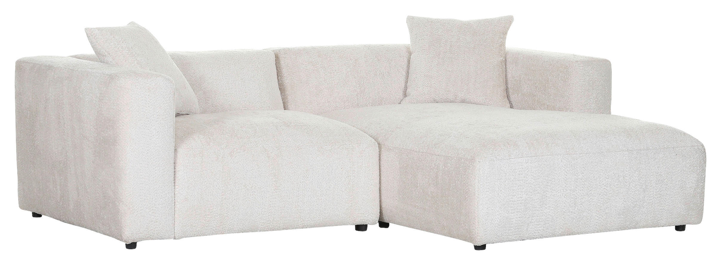 ECKSOFA Creme Chenille - Creme/Schwarz, MODERN, Kunststoff/Textil (231/178cm) - Carryhome