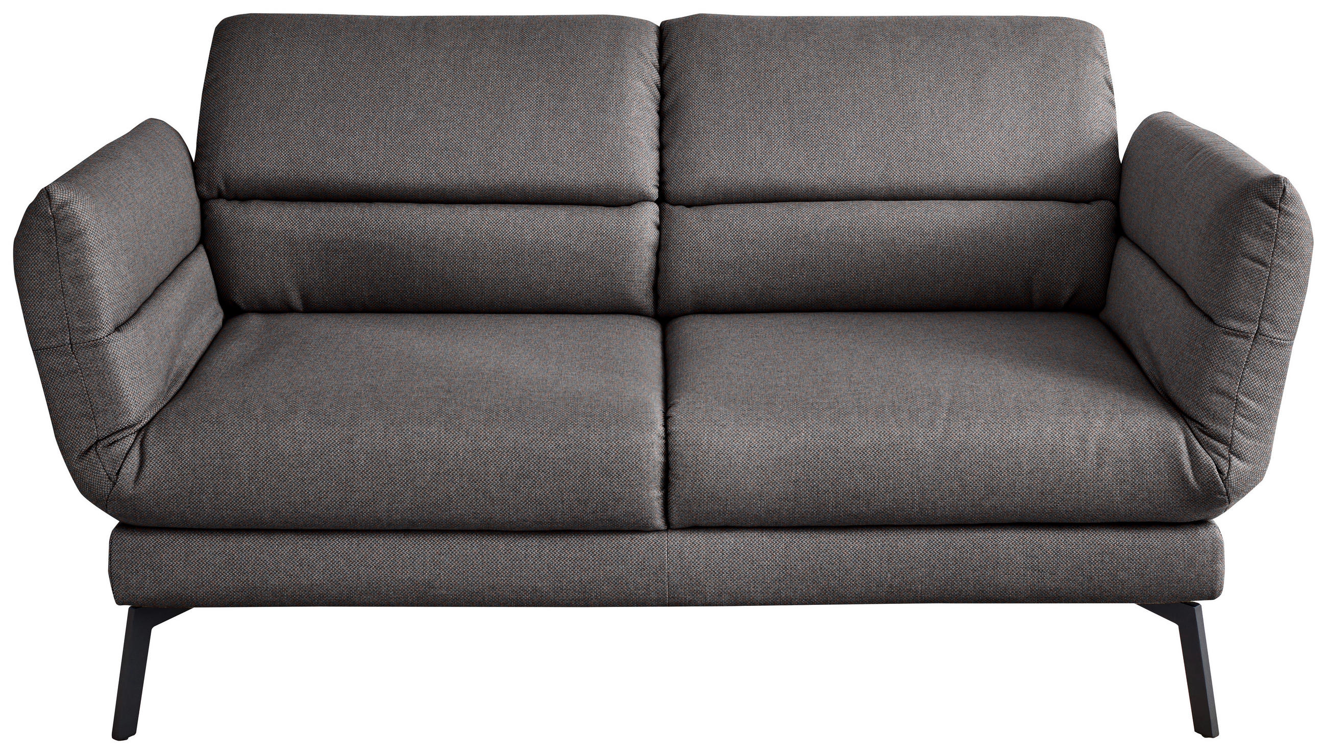 2-SITZER-SOFA Flachgewebe Dunkelbraun  - Dunkelbraun/Schwarz, Design, Textil/Metall (178-226/83-113/96-177cm) - Dieter Knoll