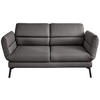2-SITZER-SOFA Flachgewebe Dunkelbraun  - Dunkelbraun/Schwarz, Design, Textil/Metall (178-226/83-113/96-177cm) - Dieter Knoll
