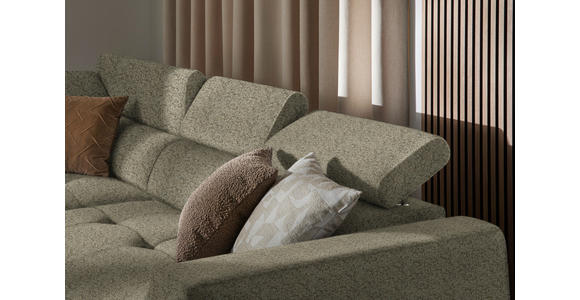 ECKSOFA in Struktur Hellbraun 205/284 cm - Hellbraun/Schwarz, Design, Kunststoff/Textil (205/284cm) - Xora