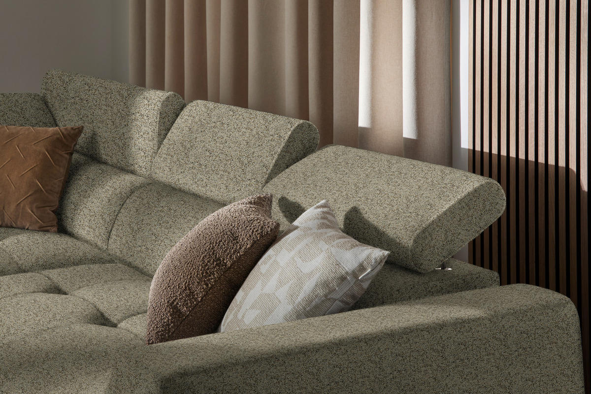 ECKSOFA in Struktur Hellbraun  205/284 cm  - Hellbraun/Schwarz, Design, Kunststoff/Textil (205/284cm) - Xora