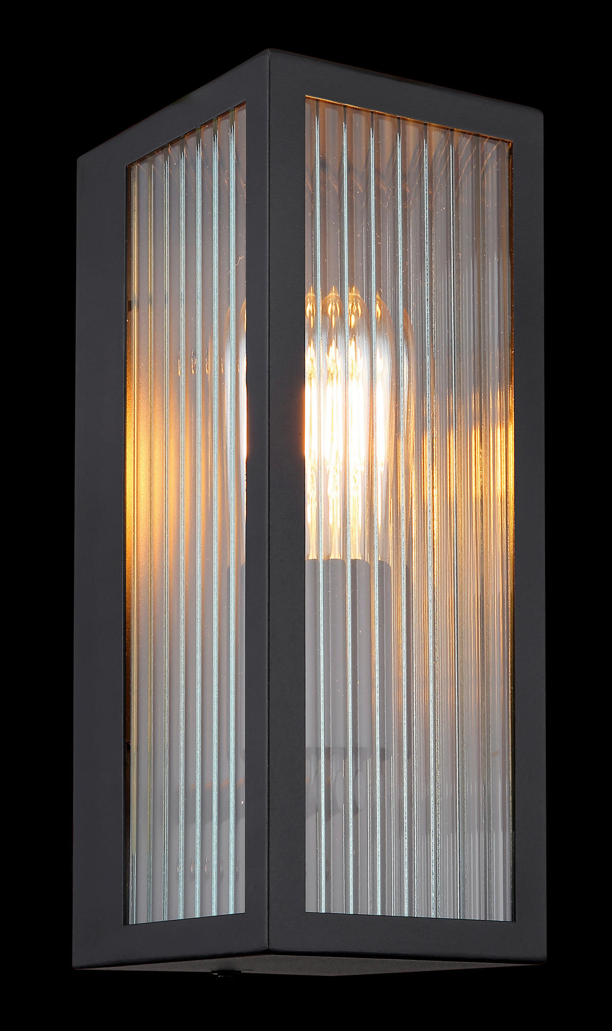 AUSSENLEUCHTE - Klar/Schwarz, Basics, Glas/Metall (12/14/32cm) - Globo