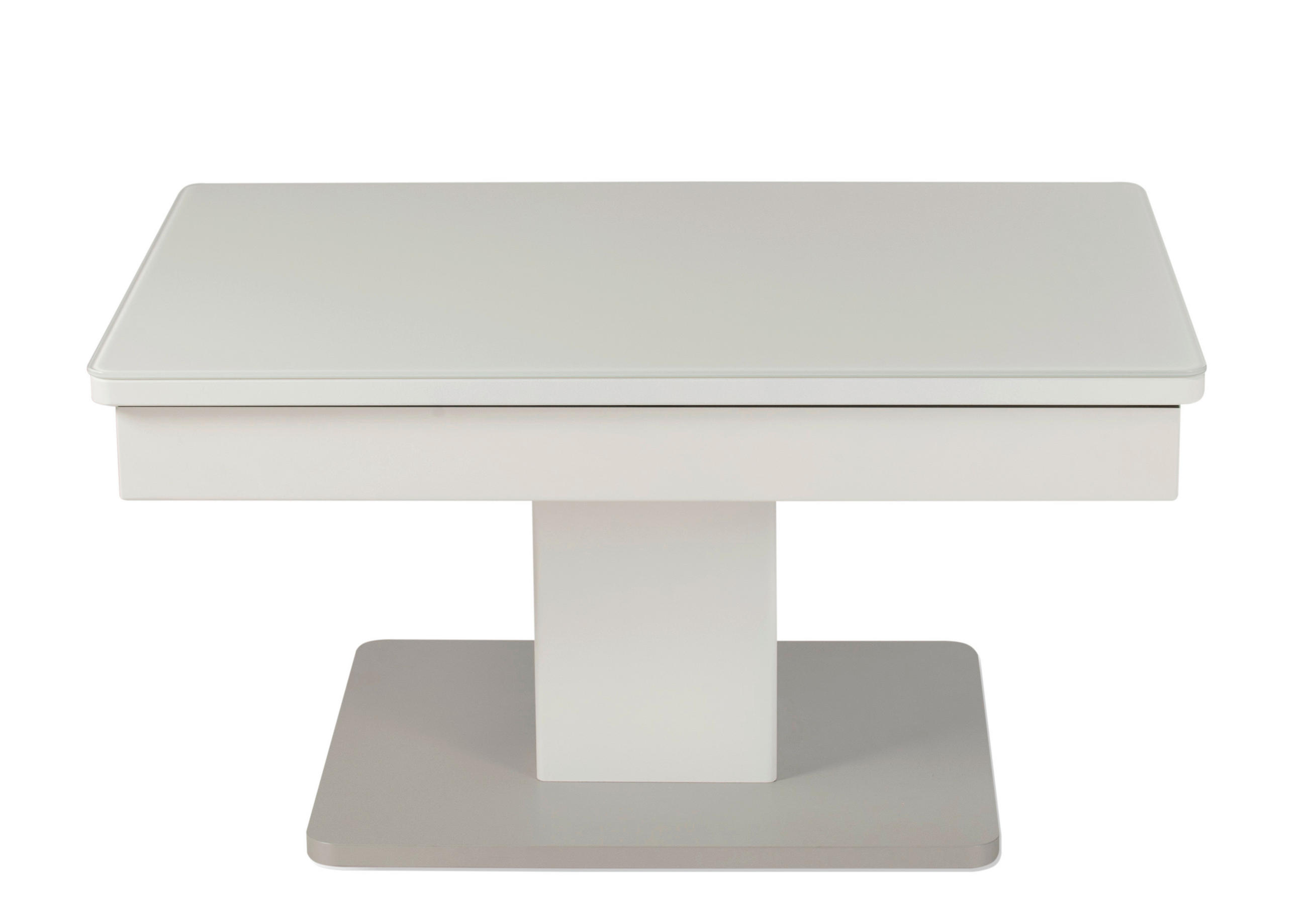 COUCHTISCH ESG 90/60/43,5-61,5 cm rechteckig Weiß, Edelstahlfarben  - Edelstahlfarben/Weiß, Design, Glas/Holzwerkstoff (90/60/43,5-61,5cm) - Venda