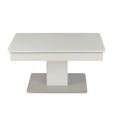 COUCHTISCH ESG 90/60/43,5-61,5 cm rechteckig Weiß, Edelstahlfarben  - Edelstahlfarben/Weiß, Design, Glas/Holzwerkstoff (90/60/43,5-61,5cm) - Venda