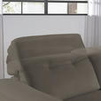 ECKSOFA  in Echtleder Graubraun  305/163 cm  - Eichefarben/Graubraun, Design, Leder/Holz (305/163cm) - Novel