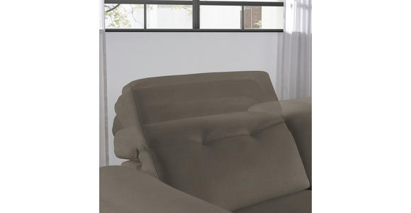 ECKSOFA  in Echtleder Graubraun  305/163 cm  - Eichefarben/Graubraun, Design, Leder/Holz (305/163cm) - Novel