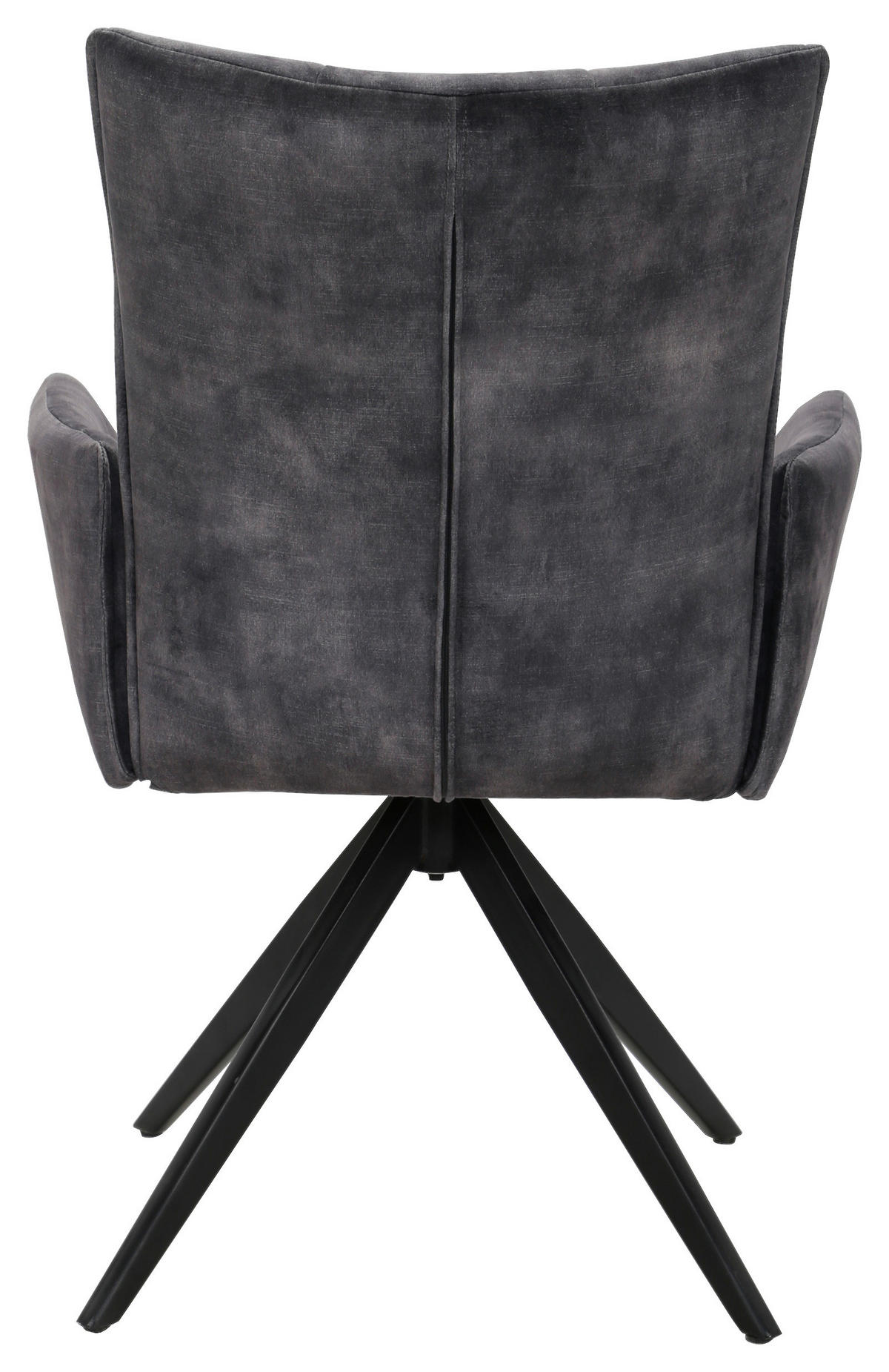 ARMLEHNSTUHL  in Eisen Samt  - Dunkelgrau/Schwarz, Design, Textil/Metall (62/92/66cm) - Hom`in