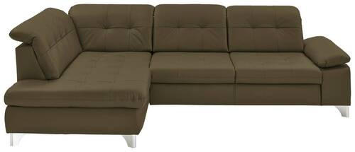 ECKSOFA in Echtleder Grün  - Grün, Basics, Leder/Metall (211/309cm) - Beldomo Speed