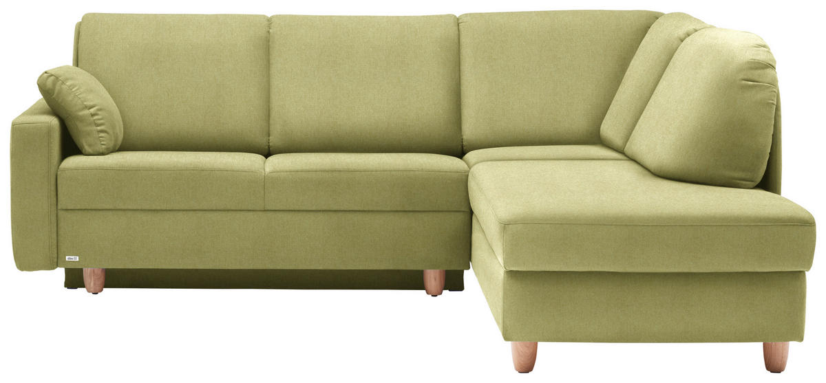 ECKSOFA  in Flachgewebe Limette  227/208 cm  - Eichefarben/Limette, KONVENTIONELL, Holz/Textil (227/208cm) - Sedda