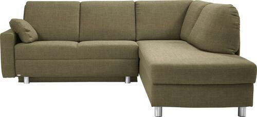 ECKSOFA in Chenille Olivgrün  227/208 cm  - Alufarben/Olivgrün, KONVENTIONELL, Textil/Metall (227/208cm) - Sedda