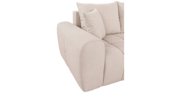 ECKSOFA  in Velours Creme  298/168 cm  - Creme/Schwarz, KONVENTIONELL, Kunststoff/Textil (298/168cm) - Carryhome