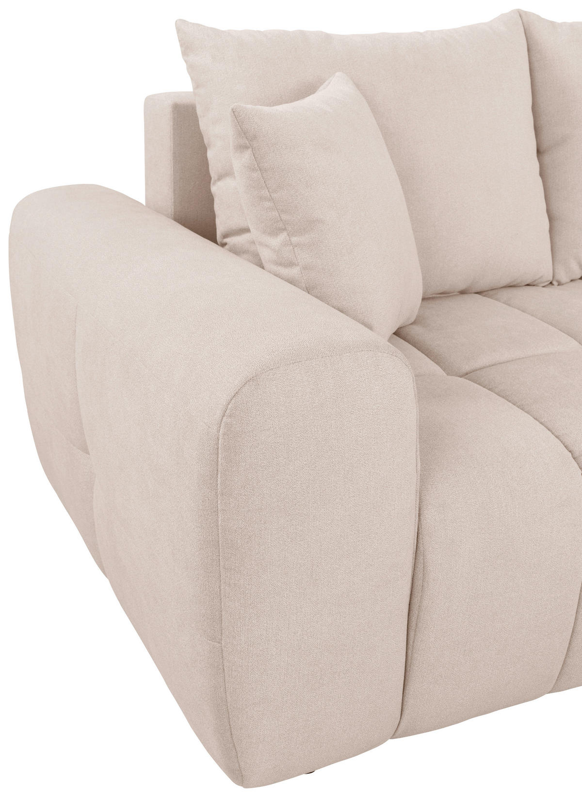 ECKSOFA in Velours Creme  - Creme/Schwarz, Konventionell, Kunststoff/Textil (298/168cm) - Carryhome