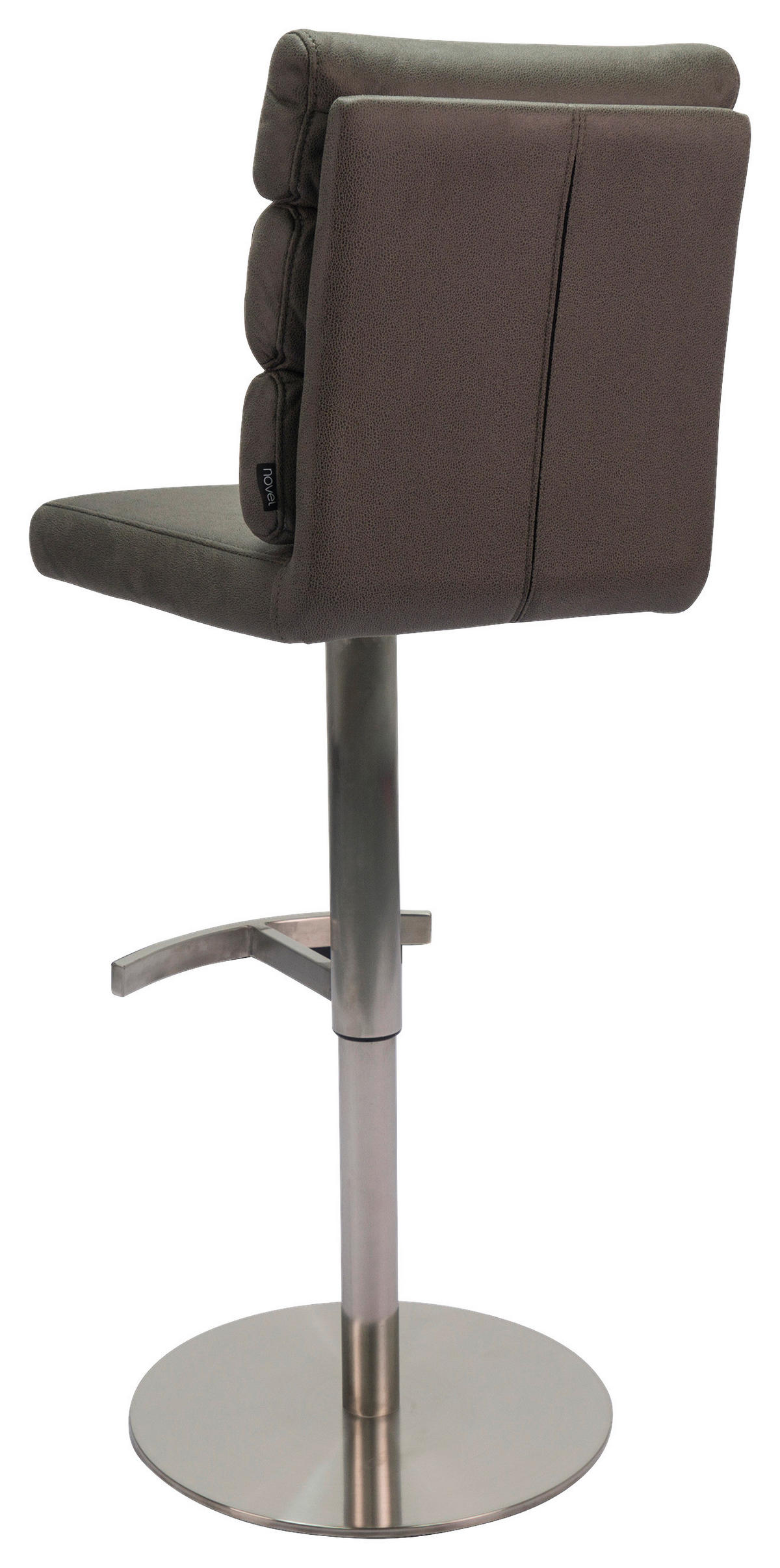BARHOCKER in Metall, Textil Grau, Edelstahlfarben  - Edelstahlfarben/Grau, Design, Textil/Metall (42/90-117/58,5cm) - Novel