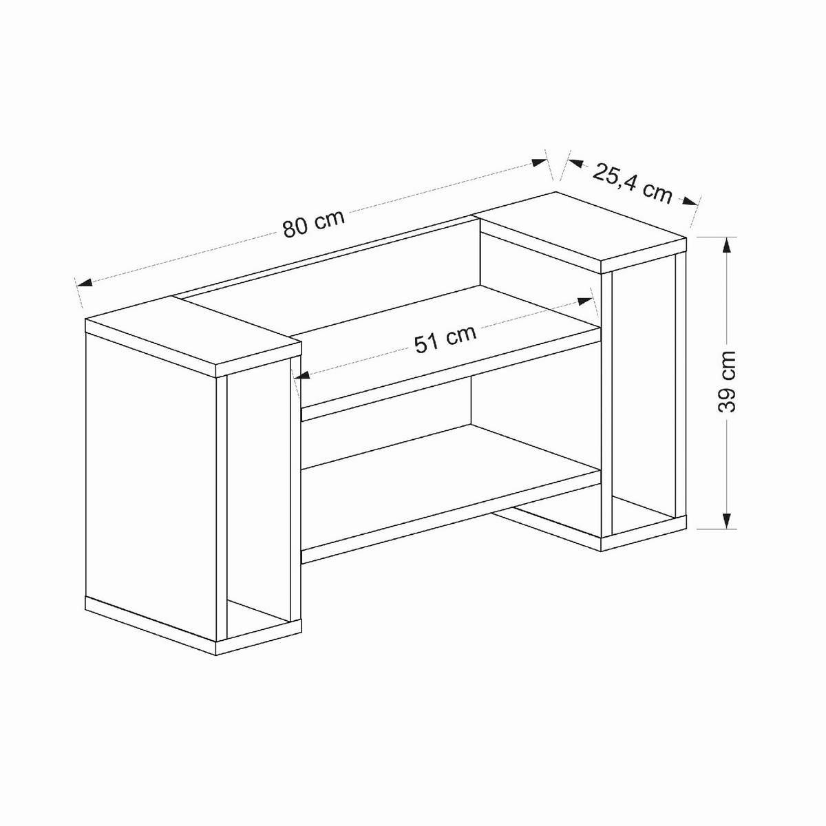 NÁSTĚNNÝ REGÁL, 80,2/39,2/25,4 cm - bílá, Design, kompozitní dřevo (80,2/39,2/25,4cm) - Livetastic