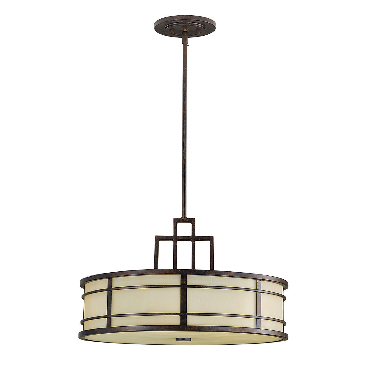 HÄNGELEUCHTE Elstead FE-Fusion 53.3/38.1 cm   - Bronzefarben, ROMANTIK / LANDHAUS, Glas/Metall (53.3/38.1cm) - Elstead Lighting